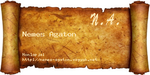 Nemes Agaton névjegykártya
